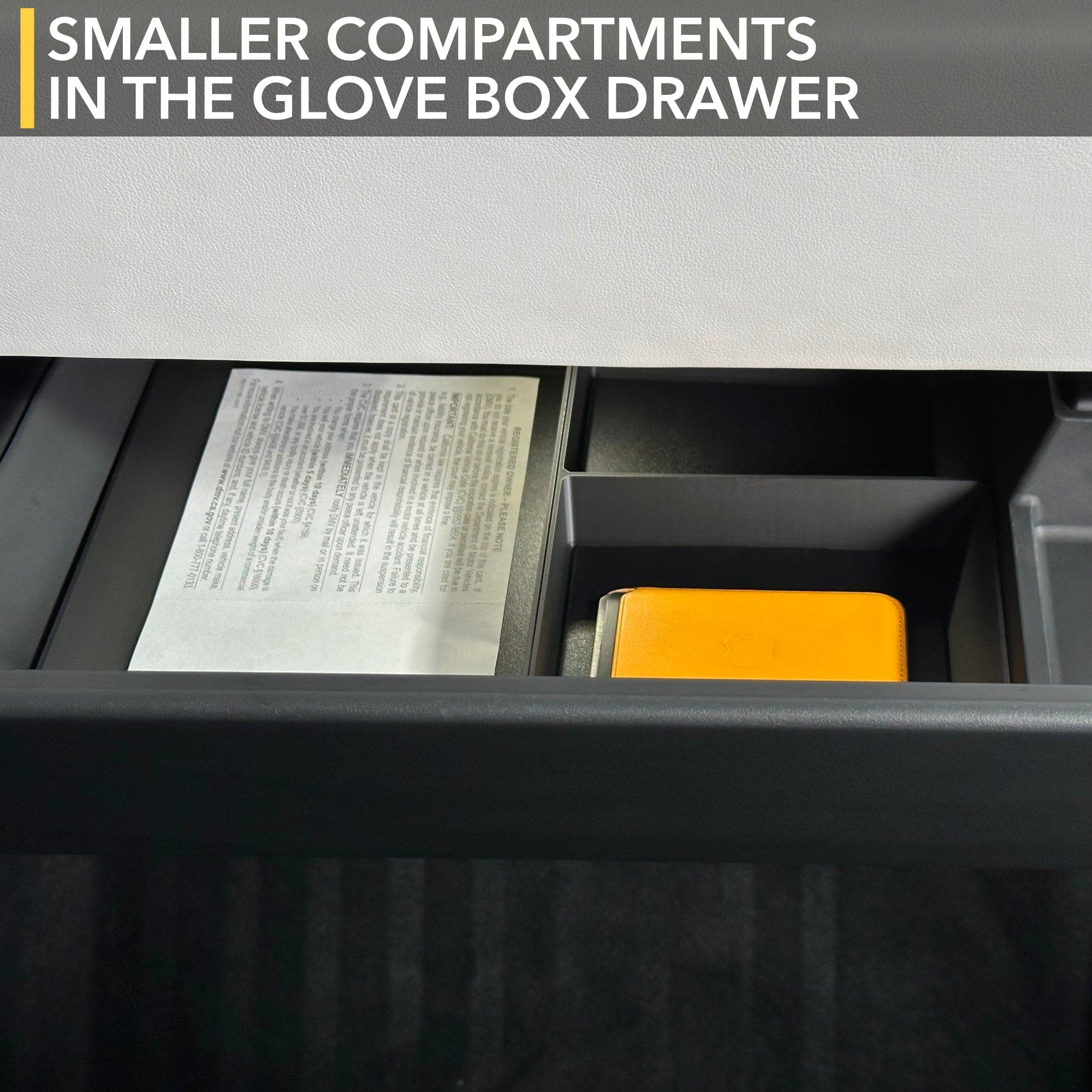 tesla cybertruck glove box organizer leather liners