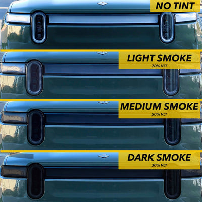 automobile taillight tint comparison r1s r1t rivian 8mil ppf