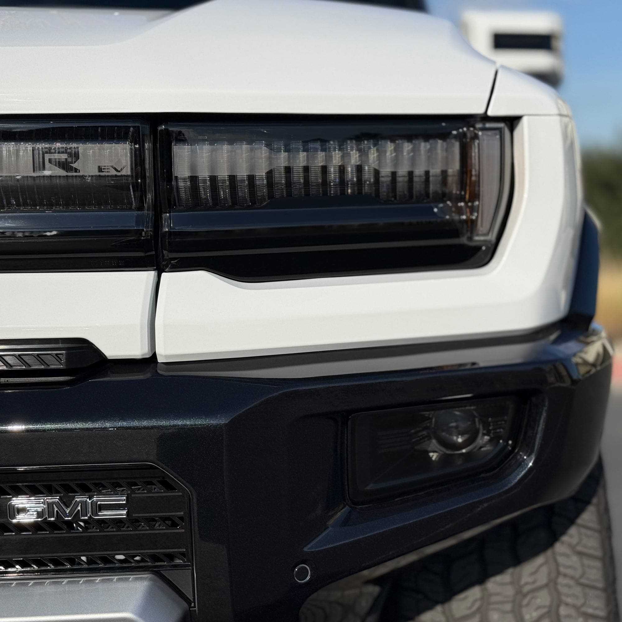 smoke tint gmc hummer ev suv headlights ppf