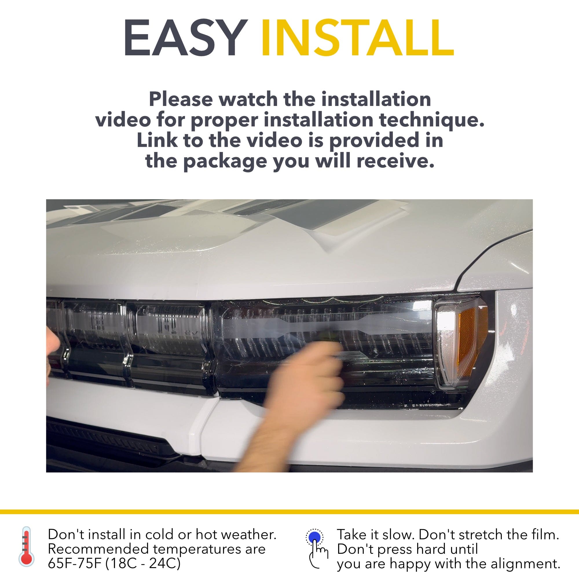 smoke tint gmc hummer ev suv headlights ppf