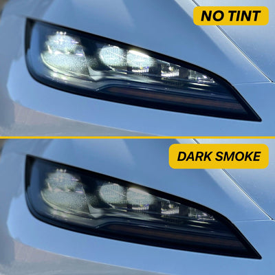 smoke tint tesla model headlights ppf