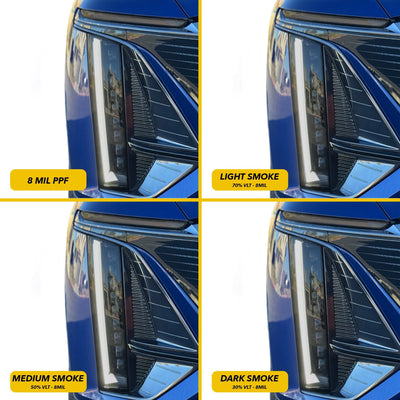 car headlight tint comparison cadillac lyriq paint protection film ppf easy diy