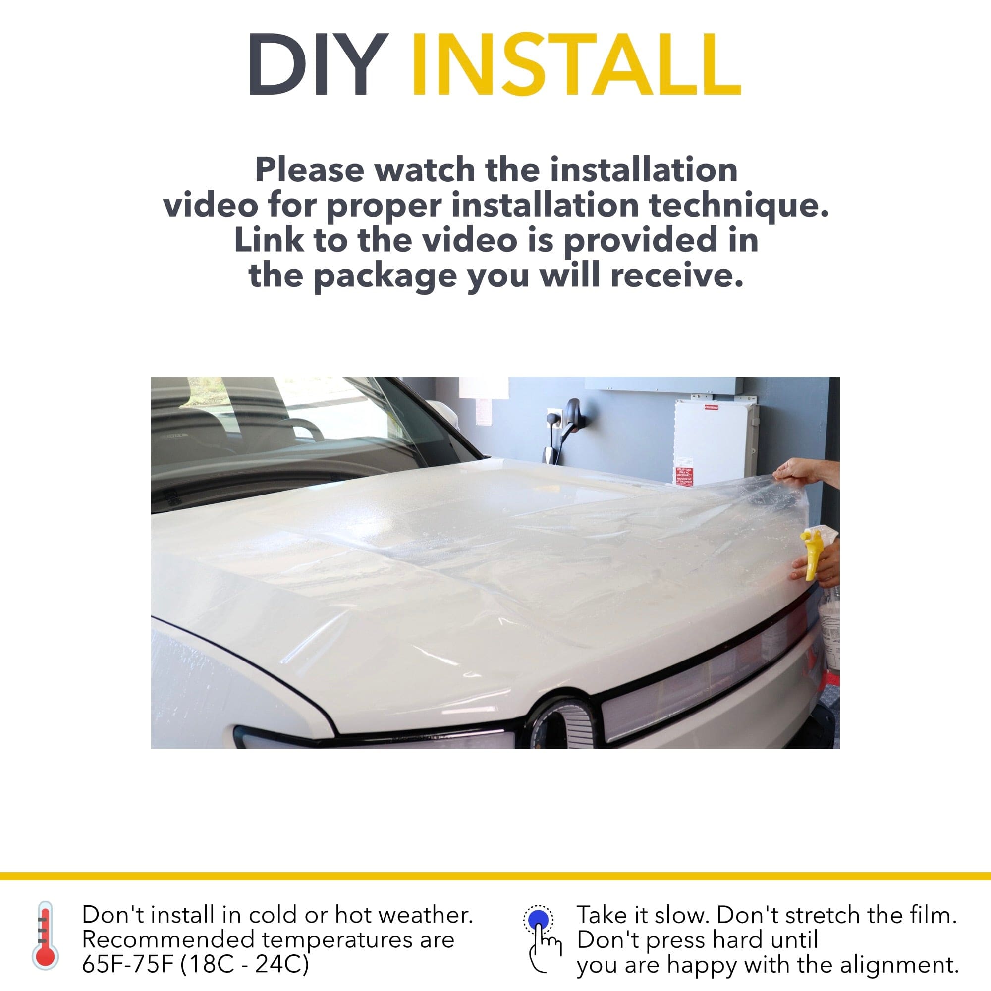 car hood film installation r1s r1t paint protection