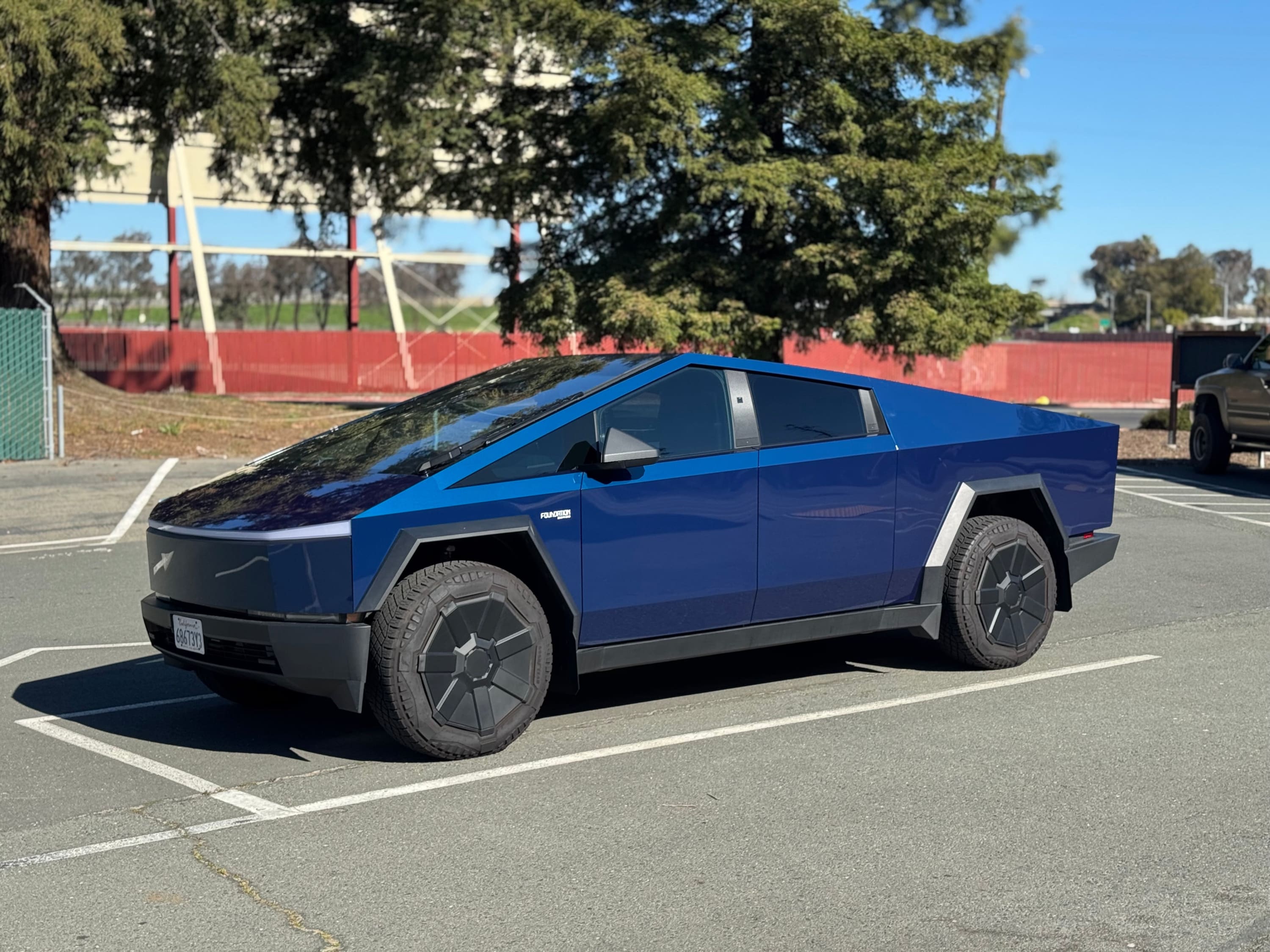 blue tesla cybertruck liquid metallic interstellar color ppf