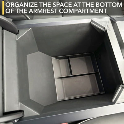 tesla cybertruck lower armrest organizer leather liners