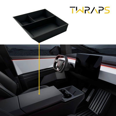 tesla cybertruck lower armrest organizer leather liners