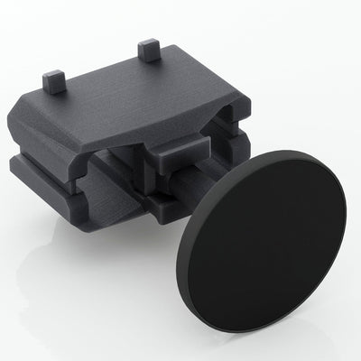 black plastic vent-mounted phone holder tesla cybertruck mount magnetic patent pending