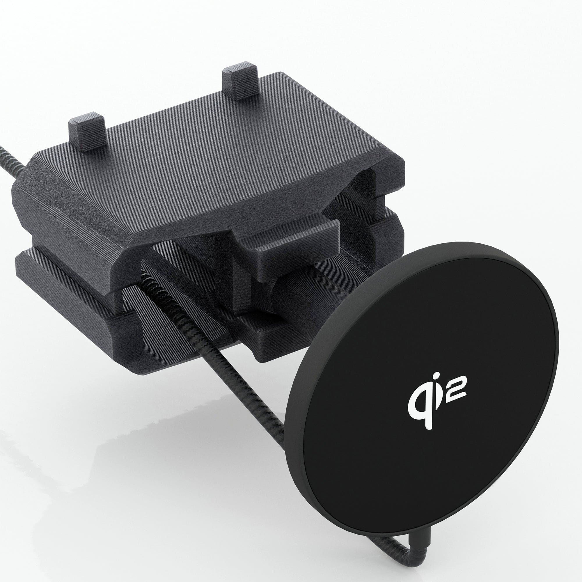 black wireless mount tesla cybertruck phone magnetic patent pending