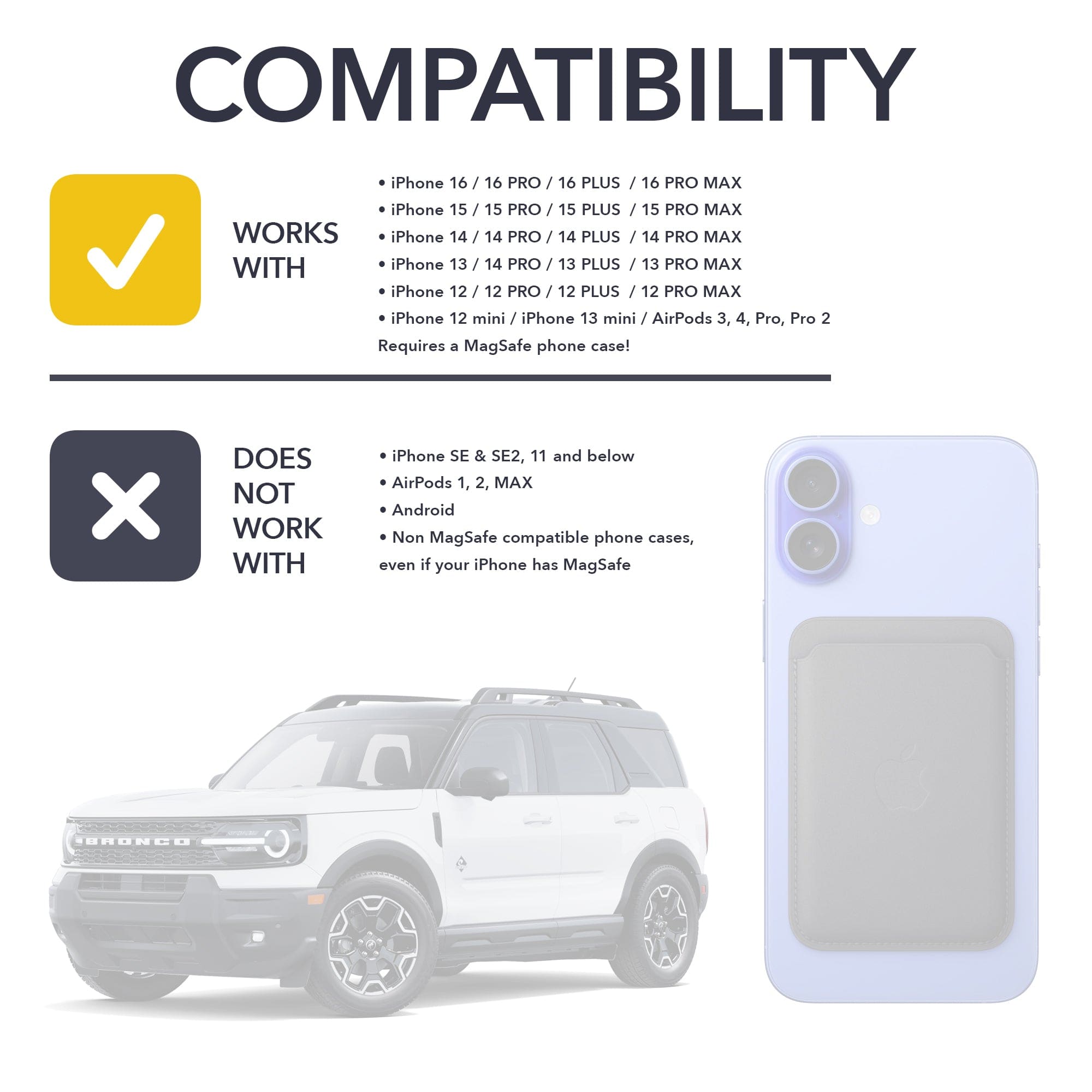 phone compatibility chart ford bronco sport escape ev