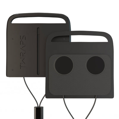 two black handled electronic devices magsafe pucks ash wood charging pad r1t r1s