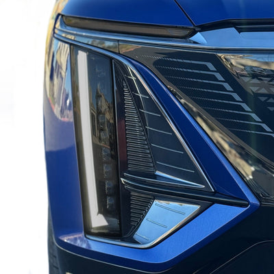 blue car headlight cadillac lyriq paint protection film tint ppf easy diy