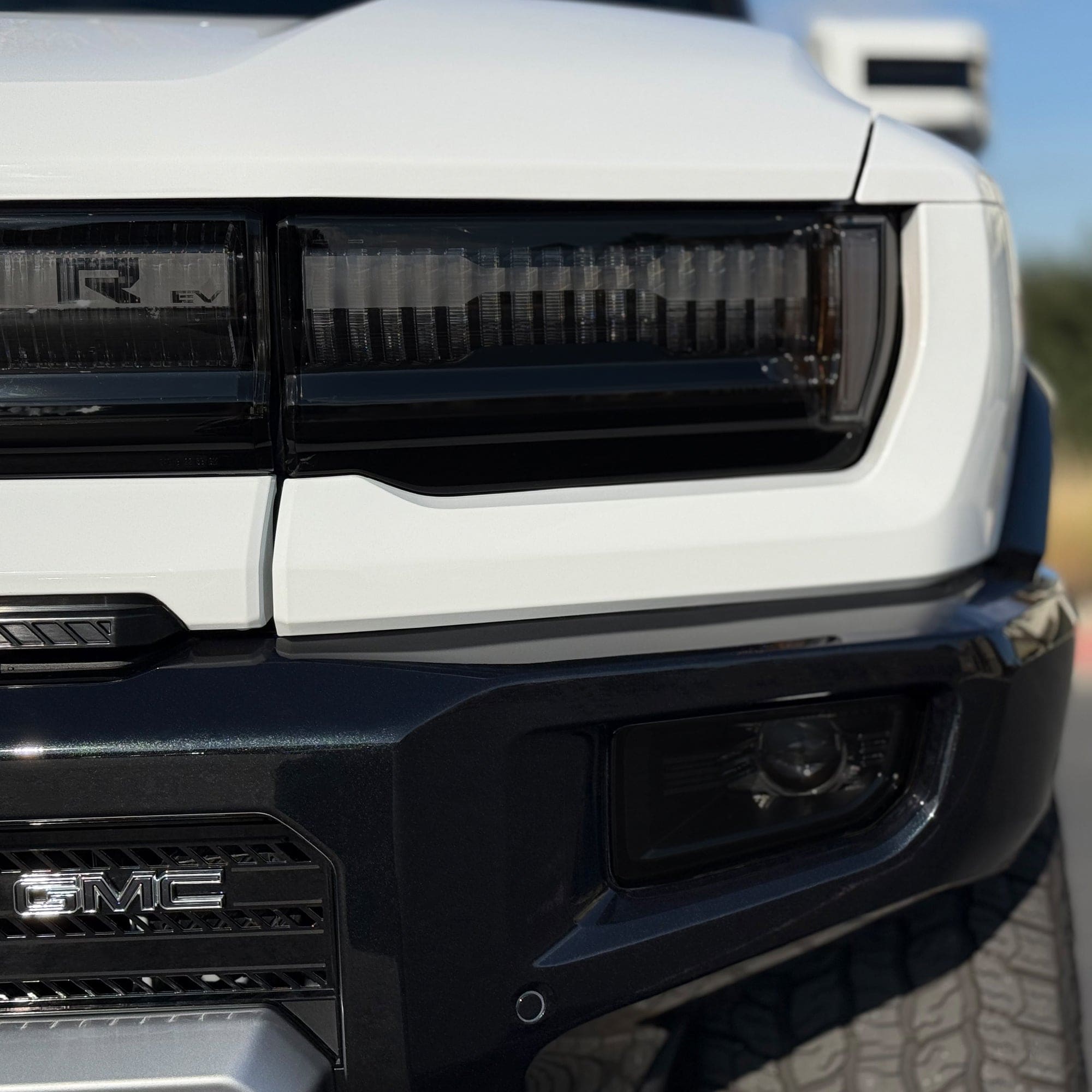 smoke tint gmc hummer ev suv headlights ppf