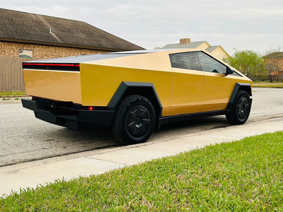 gold tesla cybertruck milan color ppf