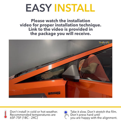 orange cybertruck window tint installation windows tesla nano ceramic ev accessories