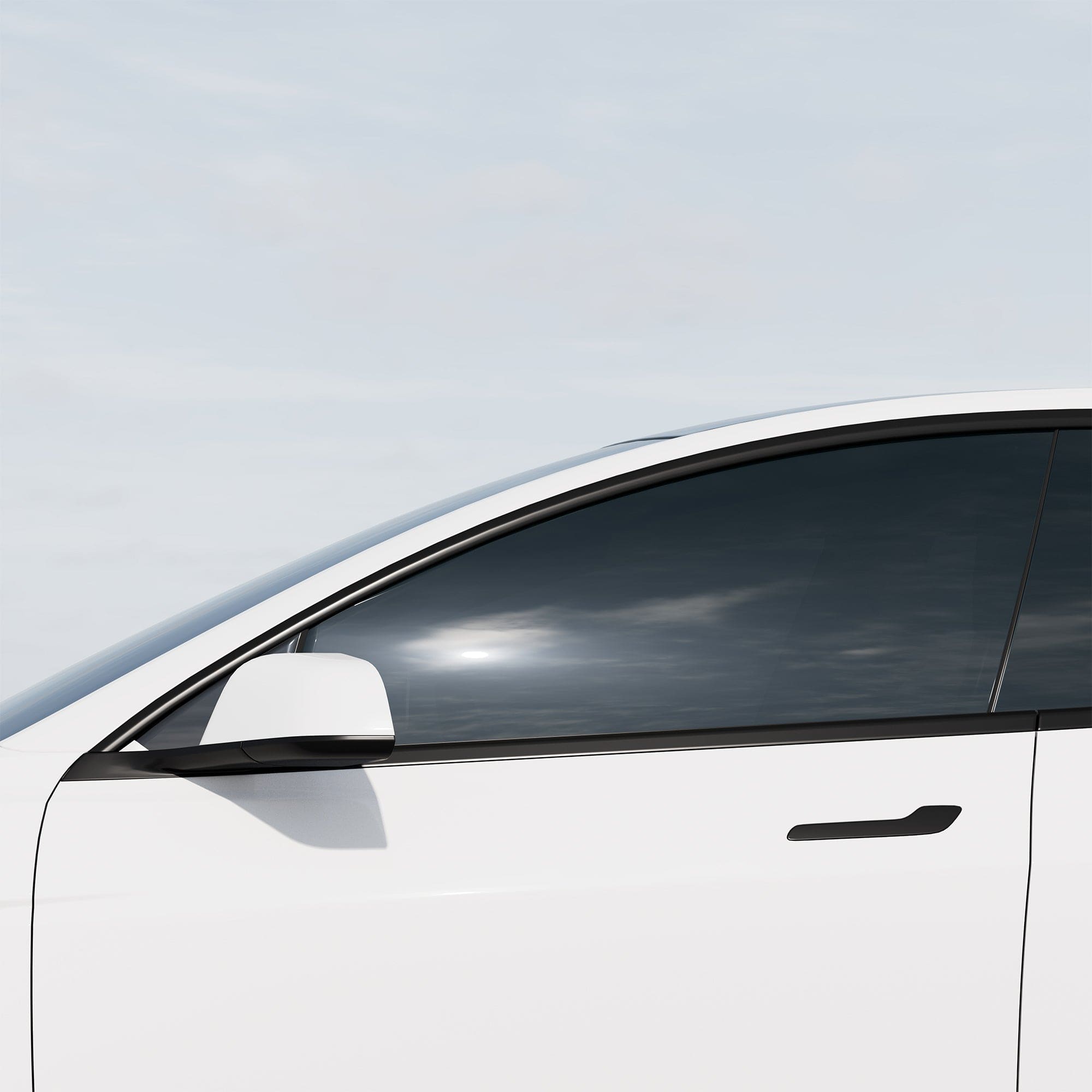 white car view windows tint tesla model adds perfect combination nano ceramic