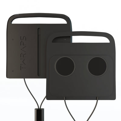 two black handled electronic devices magsafe pucks ash wood charging pad r1t r1s