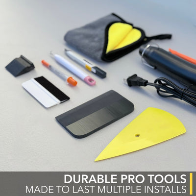 rubber squeegee, pro install kit, install, spray bottle