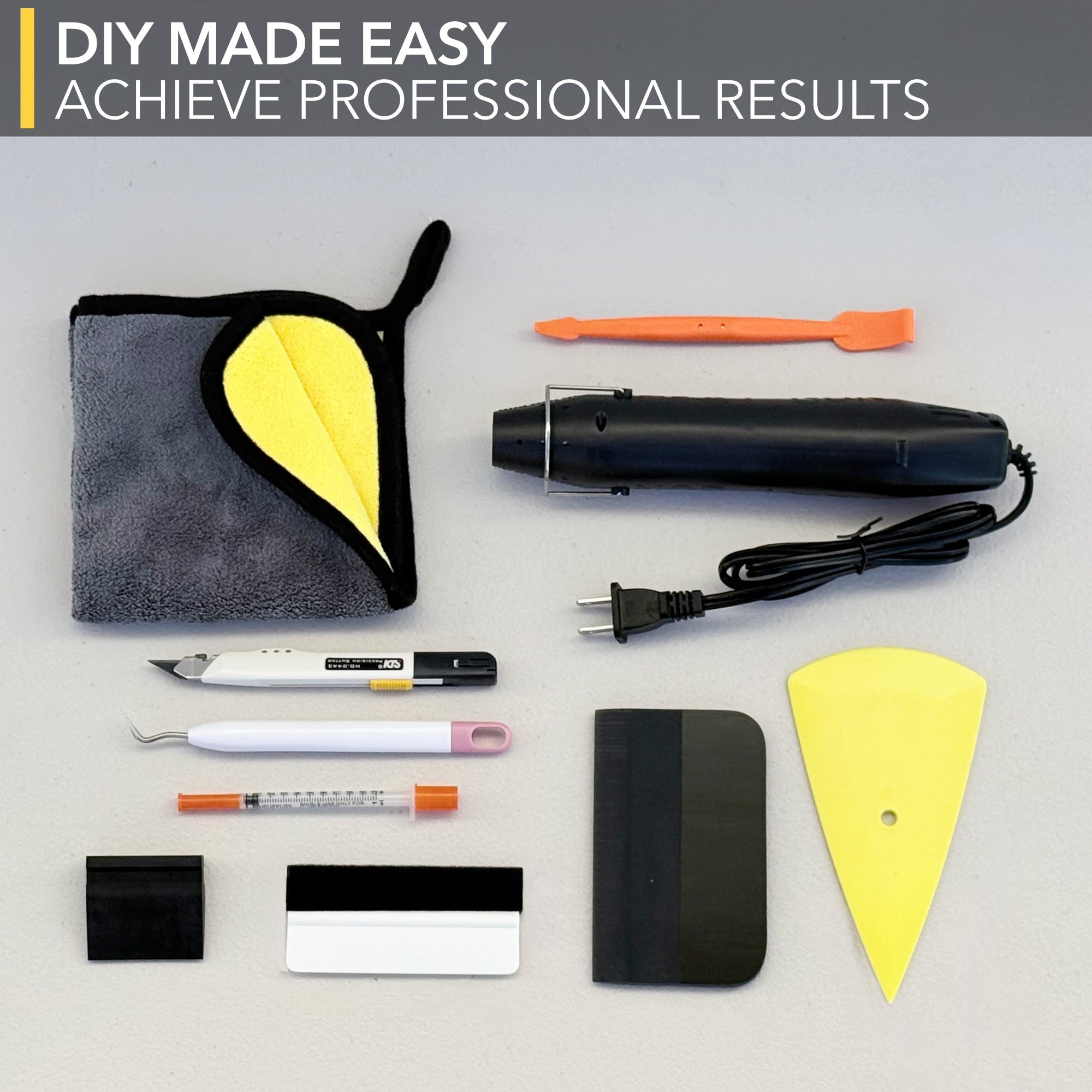 rubber squeegee, pro install kit, install, spray bottle
