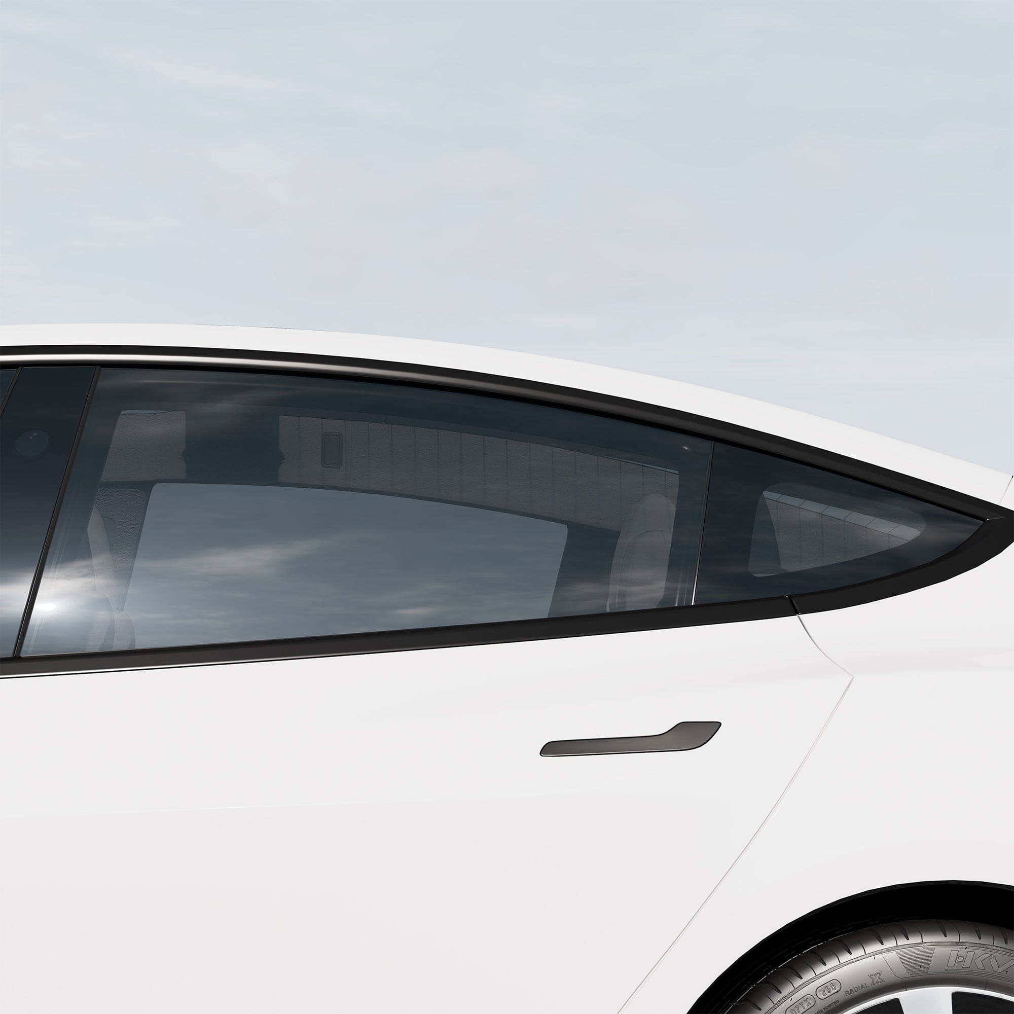 white car view windows tint tesla model adds perfect combination nano ceramic