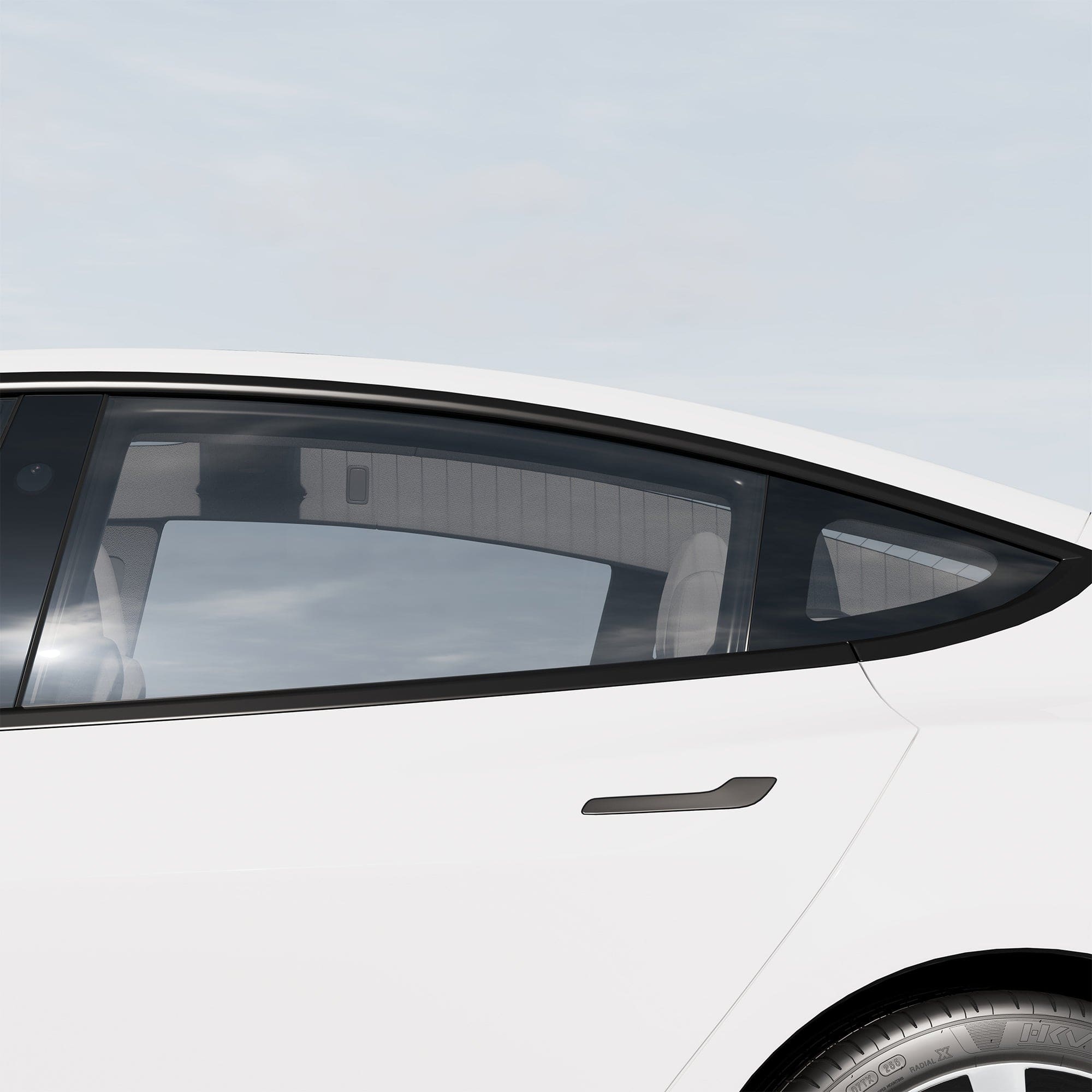 white car view windows tint tesla model adds perfect combination nano ceramic