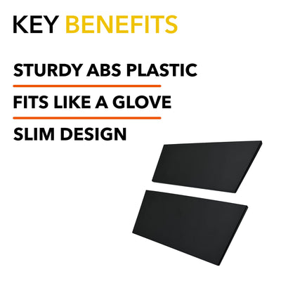 black rectangular plastic panels rear seats r1t ev accessories wrap