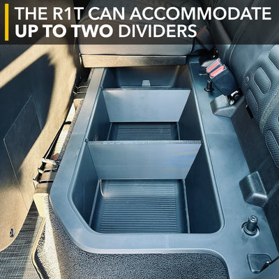 rivian r1t under-seat storage dividers rear seats ev accessories wrap