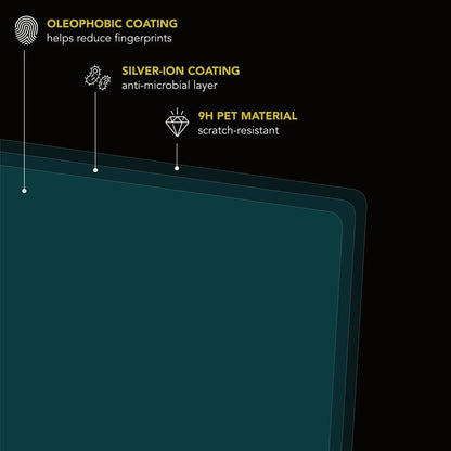multi-layered screen protector oleophobic silver-ion r1t r1s rivian