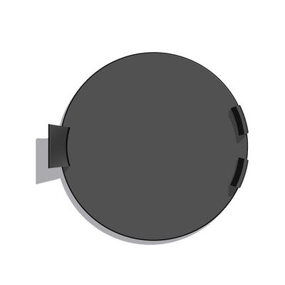 round dark gray cover tabs jacking point covers rivian r1t