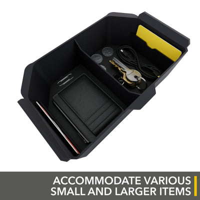 tesla cybertruck armrest organizer slidable half