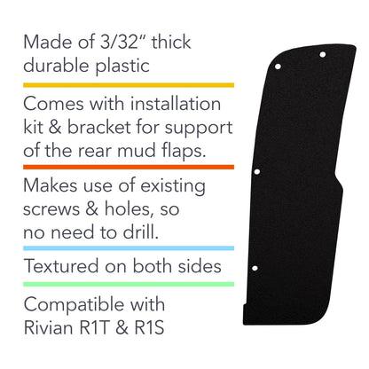 black plastic mud flap flaps r1s r1t rivian