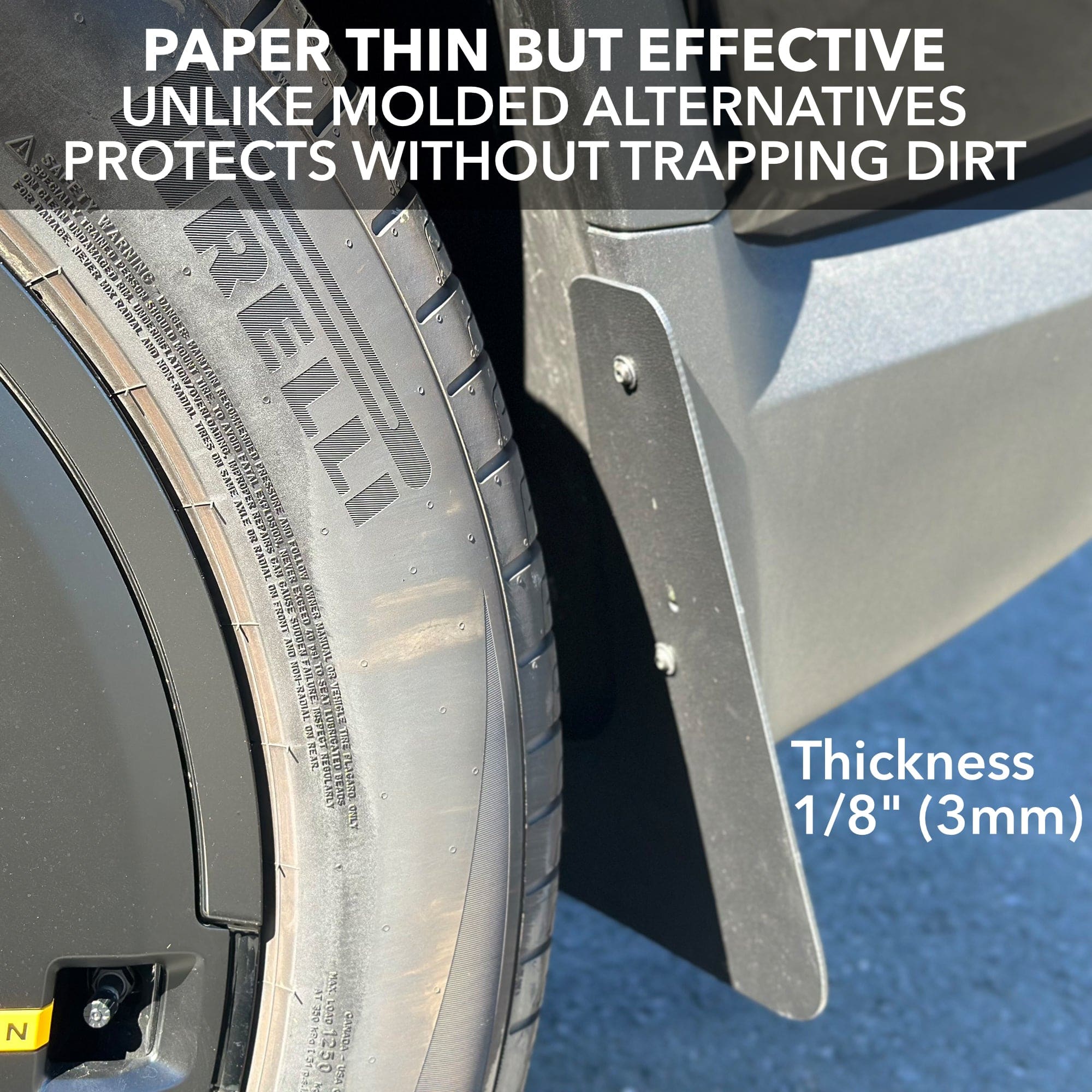 paper-thin mud flap flaps r1s r1t rivian