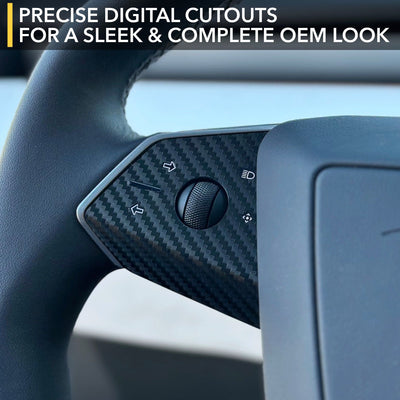 steering wheel vinyl wrap control carbon fiber tesla cybertruck’s