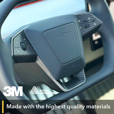 steering wheel vinyl wrap control carbon fiber tesla cybertruck’s