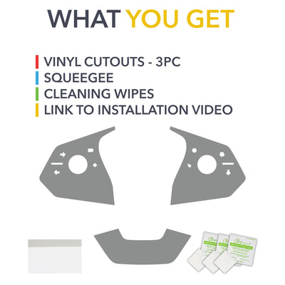 steering wheel vinyl wrap control carbon fiber tesla cybertruck’s