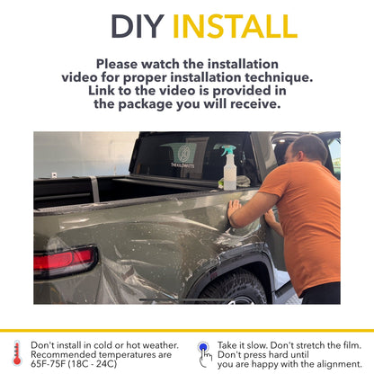 rivian r1t paint protection film truck bed