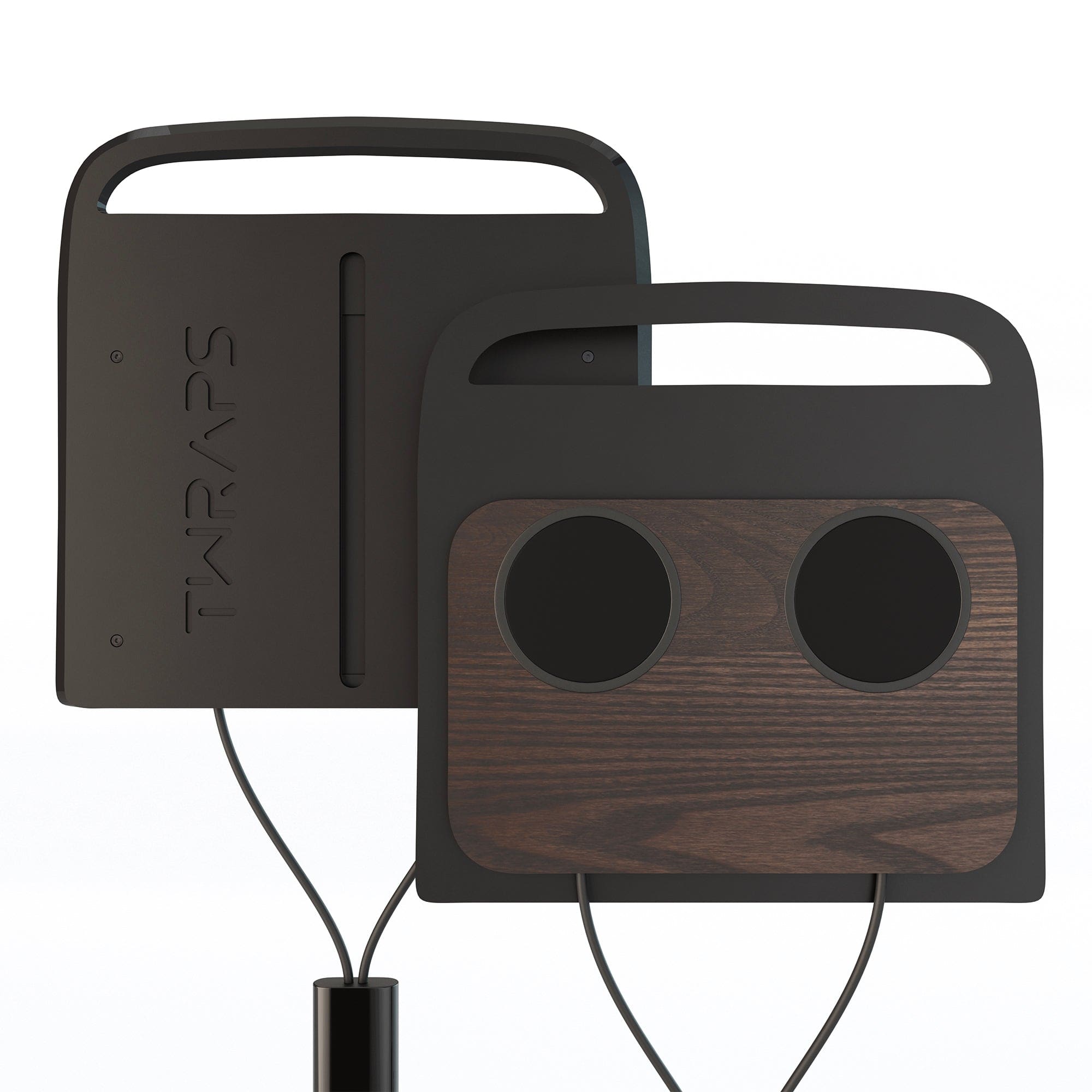 two black handled trays cup magsafe pucks ash wood charging pad r1t r1s