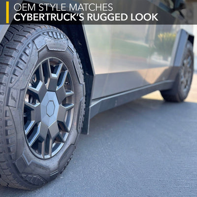 cybertruck’s rugged tire wheel covers tesla cybertruck ev accessories wrap