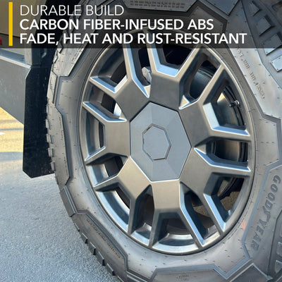 truck tire geometric rim wheel covers tesla cybertruck ev accessories wrap