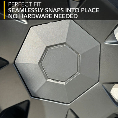 gray hexagonal cover wheel covers tesla cybertruck ev accessories wrap