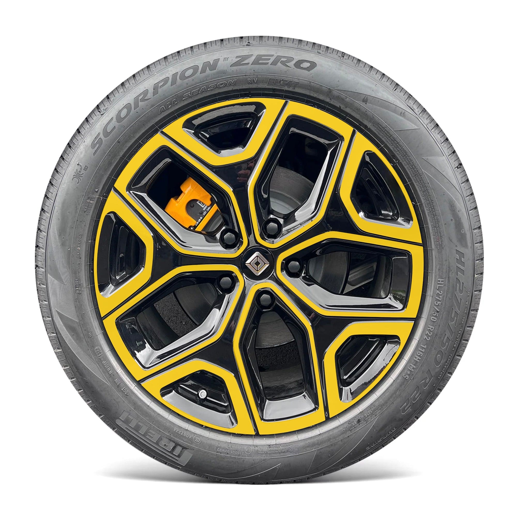 black yellow car wheel r1s chrome delete rivian r1t vinyl wrap