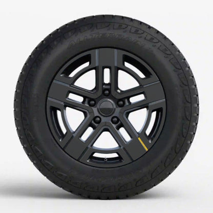 black tire five-spoke rim r1s chrome delete rivian r1t vinyl wrap