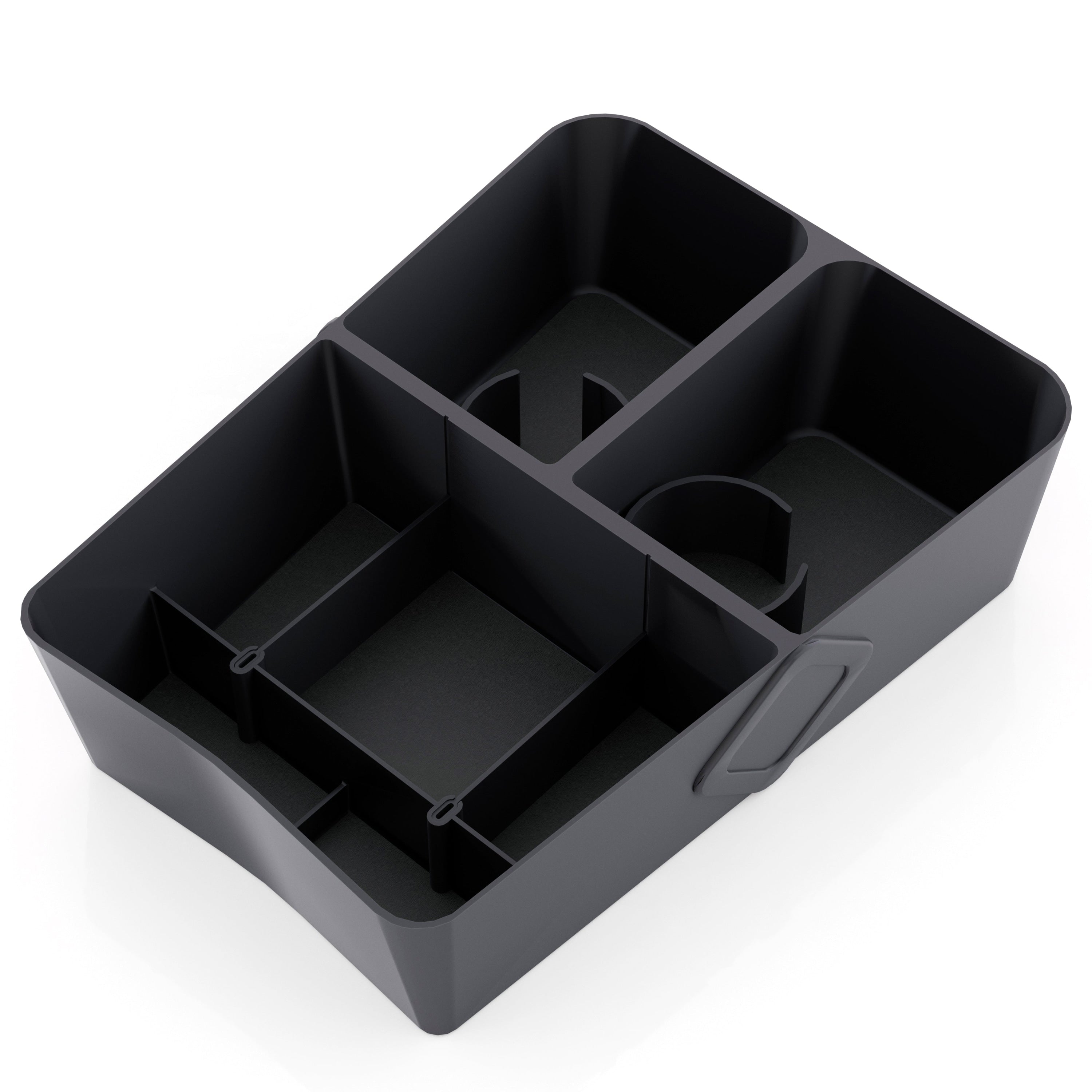Floor Storage Organizer Lower Center Console Tray for Rivian R1S R1T With Cup Holder No Lids T-WRAPS