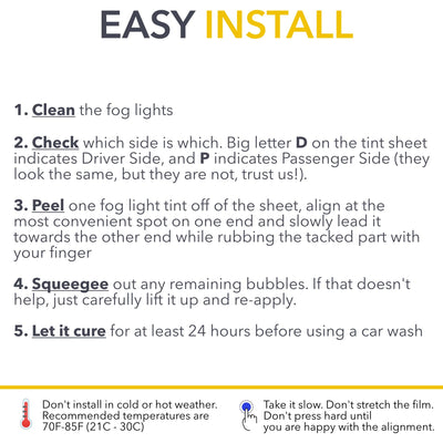 fog lights brimstone yellow light white diy install film