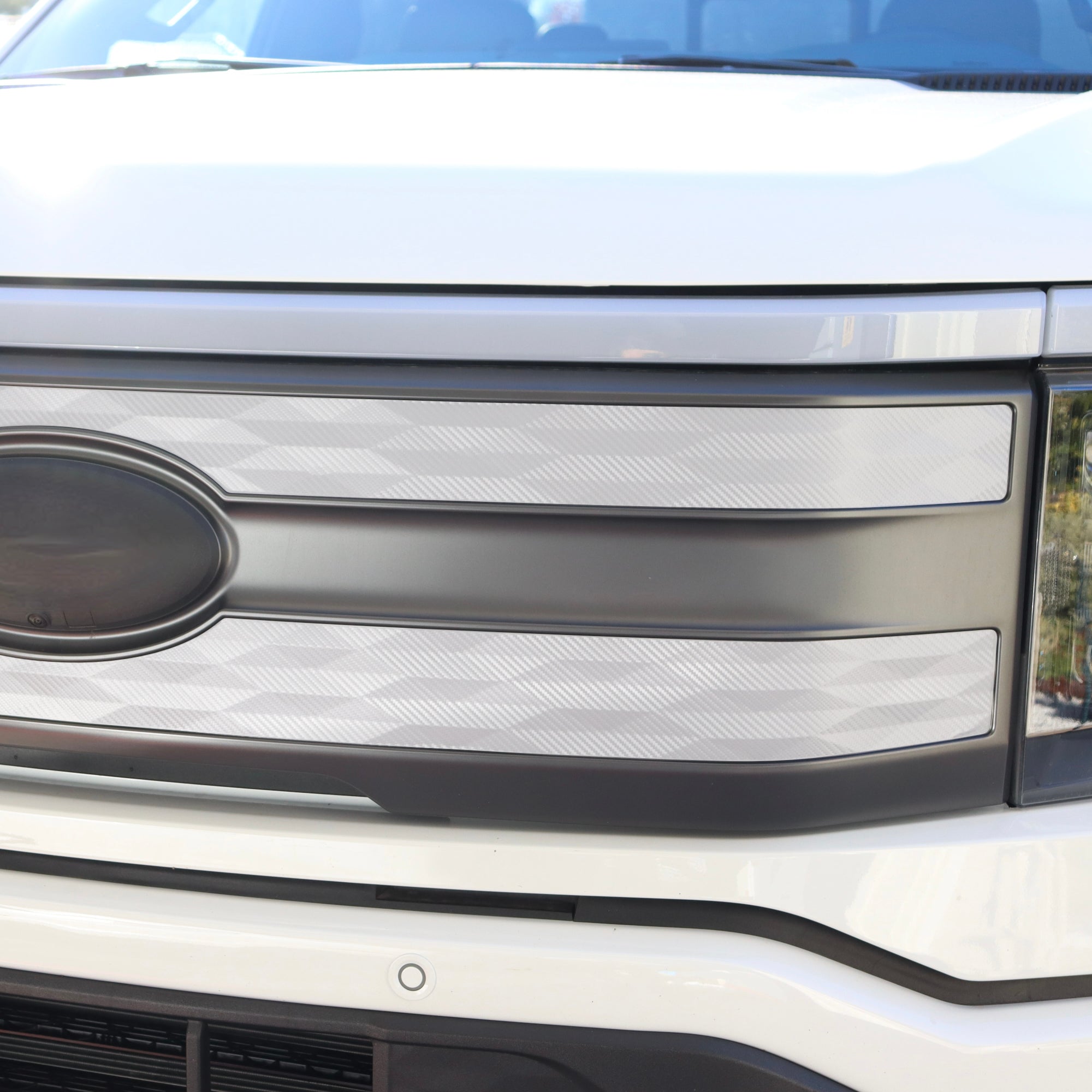 Carbon Fiber Grille Strips | Vinyl Overlay for Ford F-150 Lightning