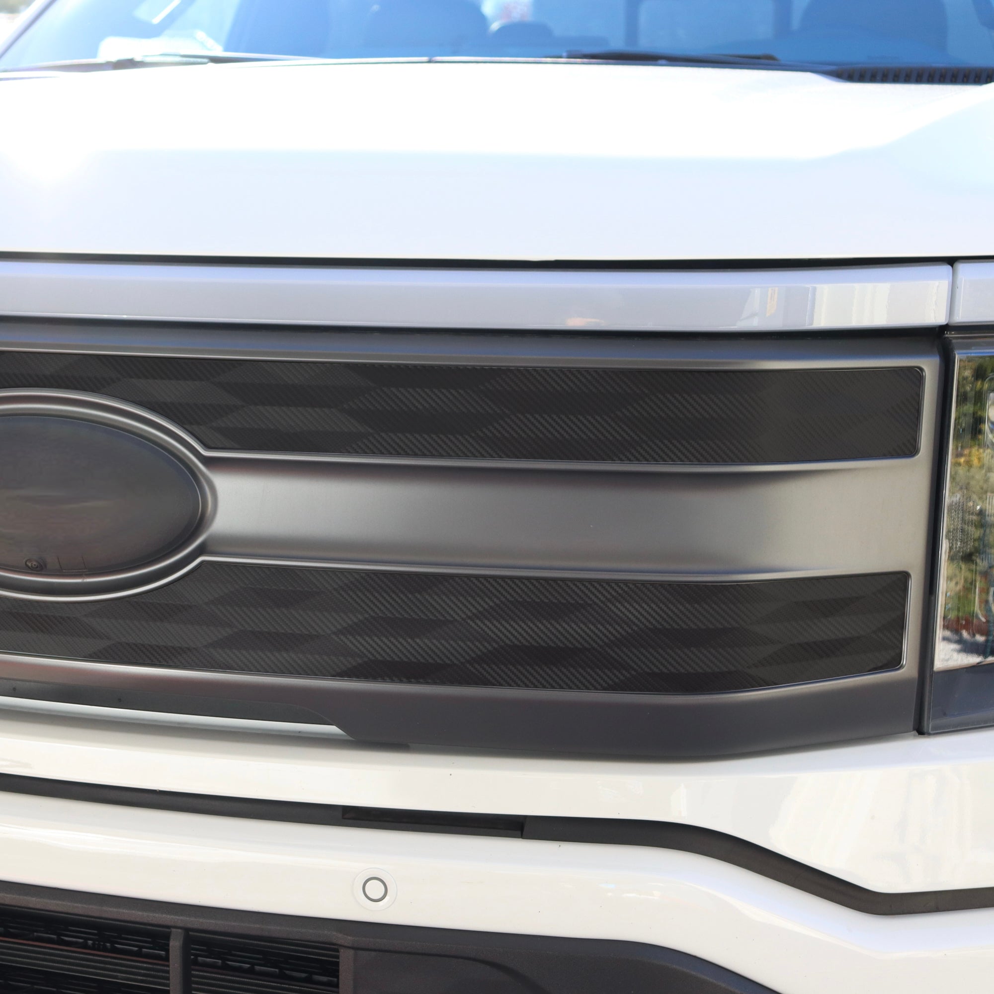 Carbon Fiber Grille Strips | Vinyl Overlay for Ford F-150 Lightning