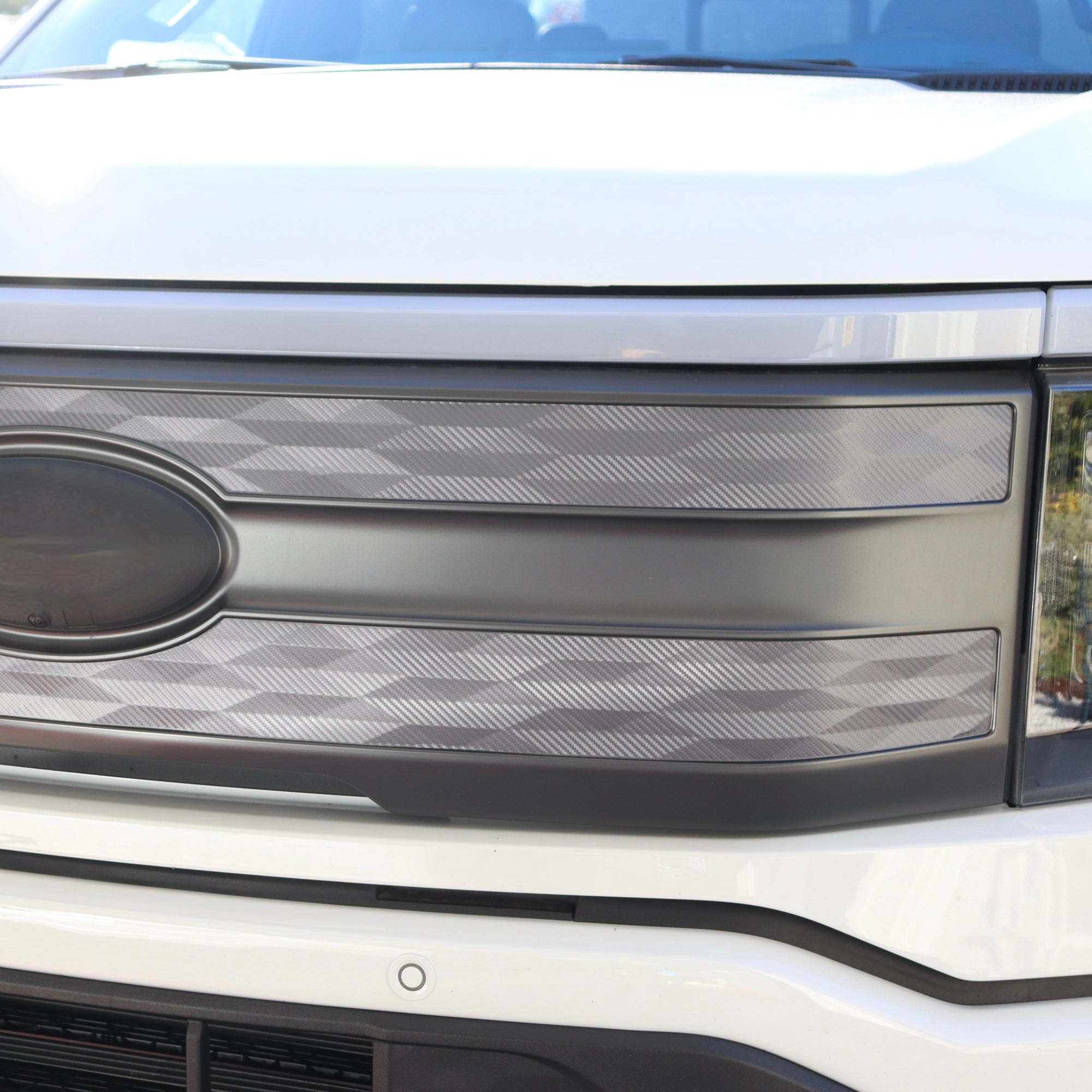 Carbon Fiber Grille Strips | Vinyl Overlay for Ford F-150 Lightning