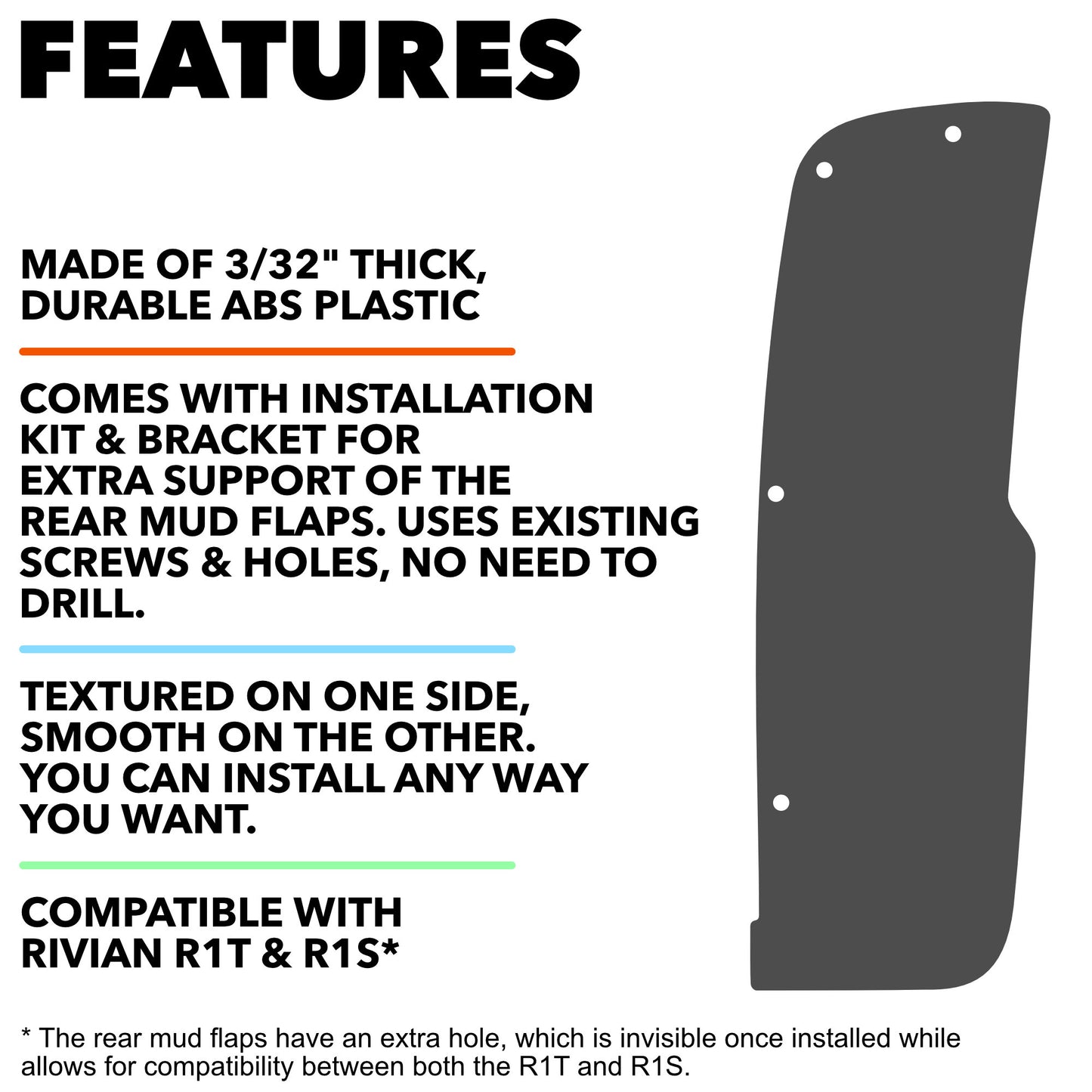 Mud Flaps for Rivian R1T/R1S