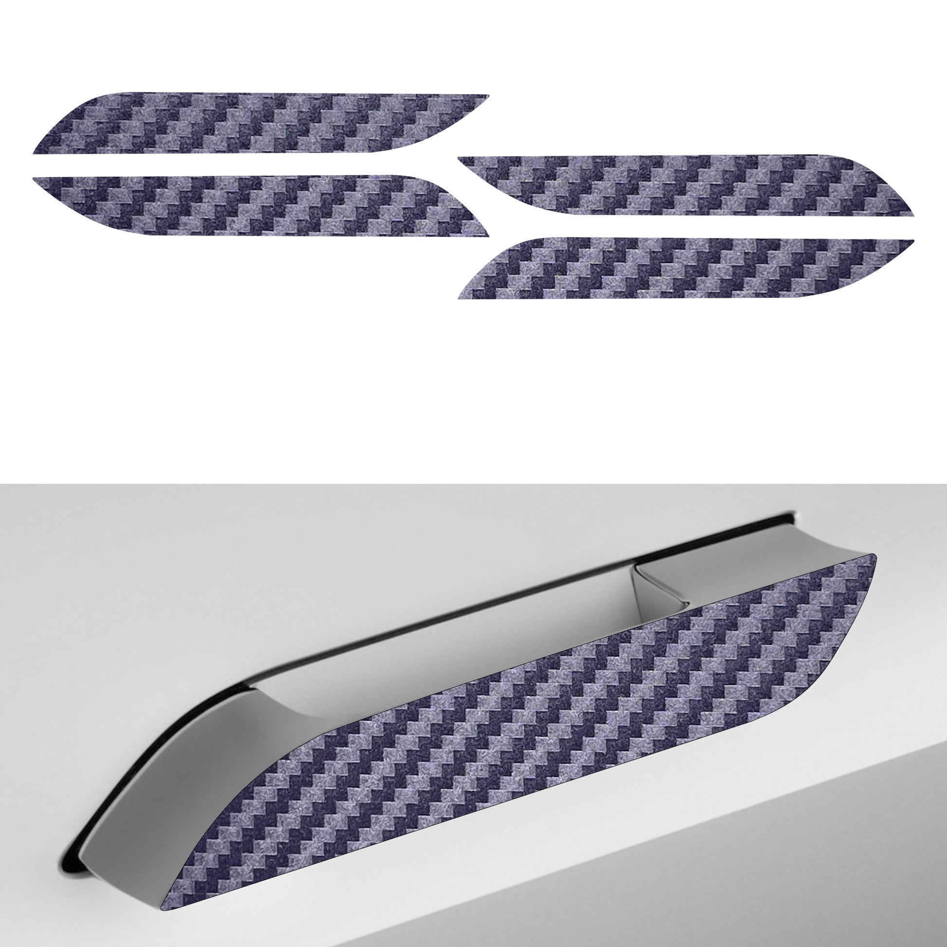 Carbon Fiber Car Door Threshold Decoration Strip Stickers for Tesla Model X