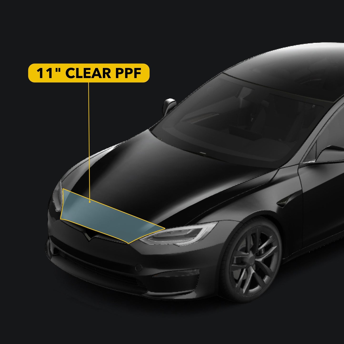 Mini Hood PPF for Tesla Model S 2021 - 2024 - Custom Fit Anti Scratch Paint Protection Film Shield