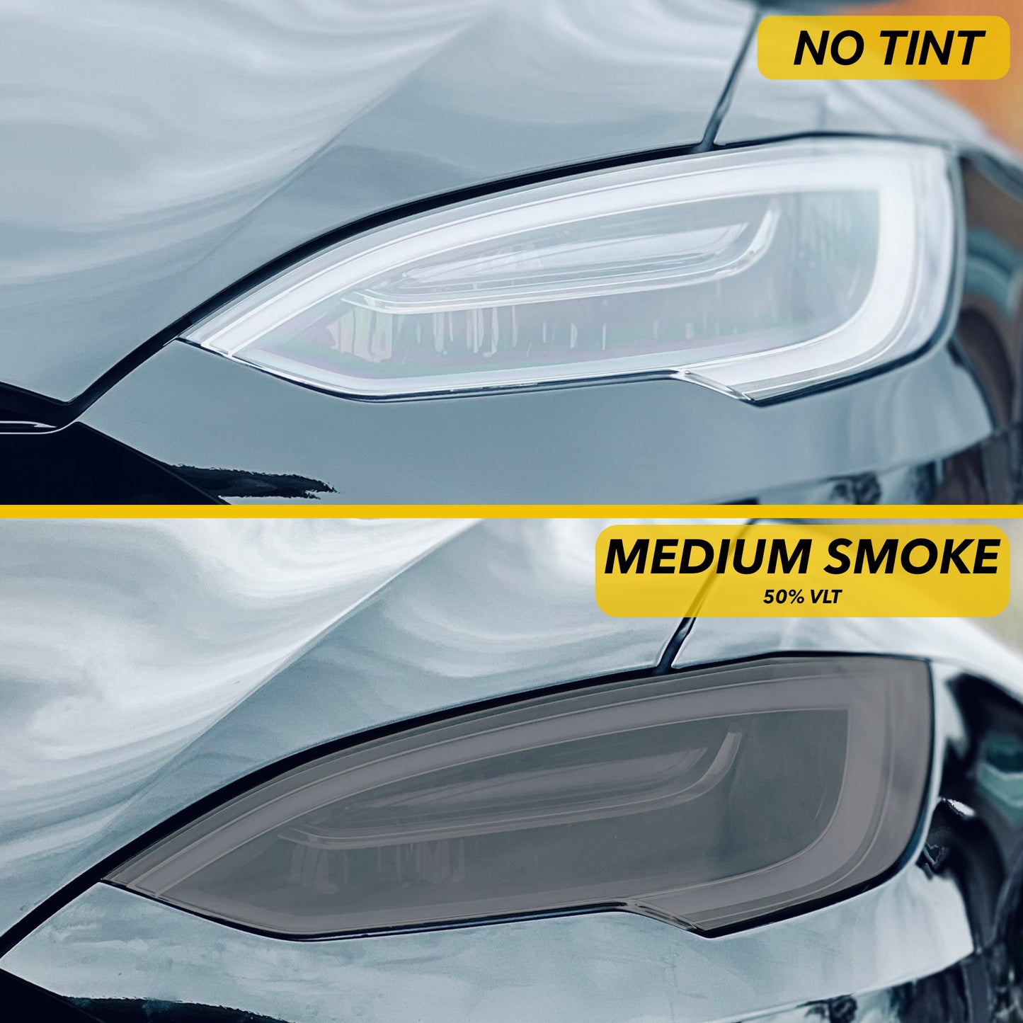 Headlights Smoke Tint for Tesla Model S (2016+ including Plaid)